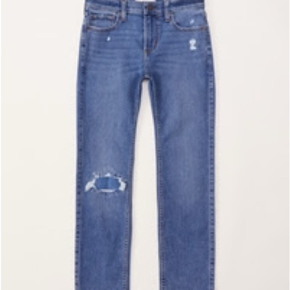 A+F Blue Skinny Distressed Jeans 7/8